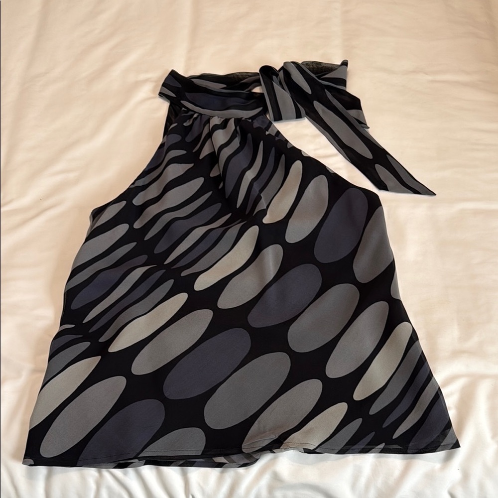 Stylish Black and Gray Halter Top